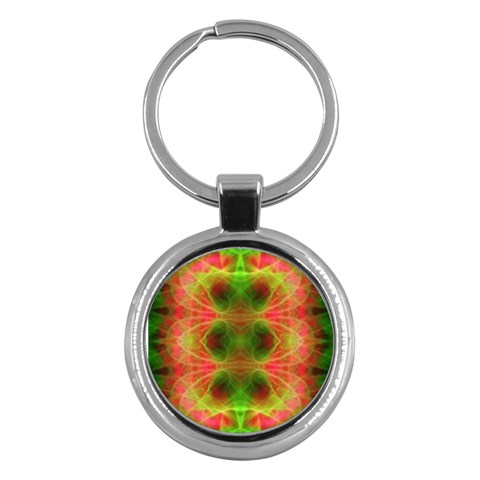 Fractal Fluro 005 Key Chain (Round) from ArtsNow.com Front