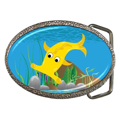 Yellow Hammie Fish Belt Buckle from ArtsNow.com Front