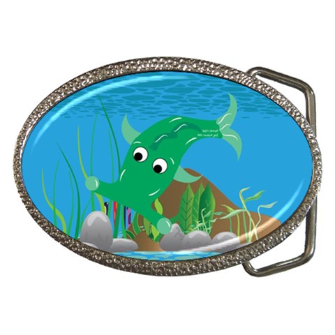 Green Hammie Fish Belt Buckle from ArtsNow.com Front