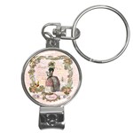 Black Poodle Marie Antoinette W Roses Fini Zazz Nail Clippers Key Chain
