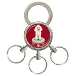 Poodle On Tuffet For Sticker Etc 3-Ring Key Chain