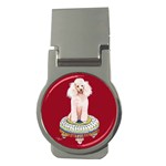 Poodle On Tuffet For Sticker Etc Money Clip (Round)