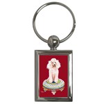 Poodle On Tuffet For Sticker Etc Key Chain (Rectangle)