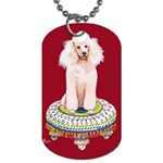 Poodle On Tuffet For Sticker Etc Dog Tag (One Side)