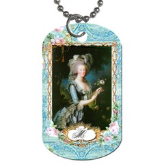 Marie Antoinette Pink Roses And Blue 6 By 8 Copy Dog Tag (Two Sides) from ArtsNow.com Front