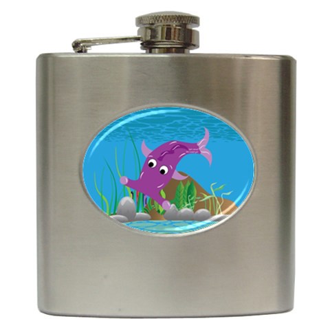 Purple Hammie Fish Hip Flask (6 oz) from ArtsNow.com Front