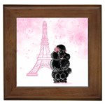 Blk Poo Eiffel For Print 5 By 7 Framed Tile