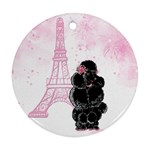 Blk Poo Eiffel For Print 5 By 7 Ornament (Round)