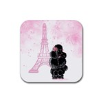 Blk Poo Eiffel For Print 5 By 7 Rubber Square Coaster (4 pack)