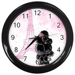 Blk Poo Eiffel For Print 5 By 7 Wall Clock (Black)