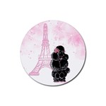 Blk Poo Eiffel For Print 5 By 7 Rubber Coaster (Round)