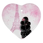 Blk Poo Eiffel For Print 5 By 7 Heart Ornament (Two Sides)