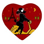Black Poodle Scooter 8 In Ornament (Heart)