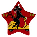 Black Poodle Scooter 8 In Ornament (Star)