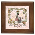 Black Poodle Marie Antoinette W Roses Fini Zazz Framed Tile