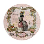 Black Poodle Marie Antoinette W Roses Fini Zazz Ornament (Round)