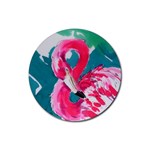 Flamingo Print Rubber Round Coaster (4 pack)