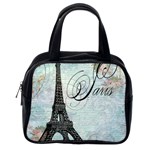 Eiffel Tower Pink Roses Pillow Square Copy Cc Classic Handbag (One Side)