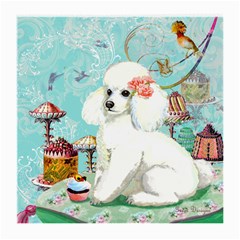 Wht Poodle Bon Bon Treats Squared Copy Glasses Cloth (Medium, Two Sides) from ArtsNow.com Back