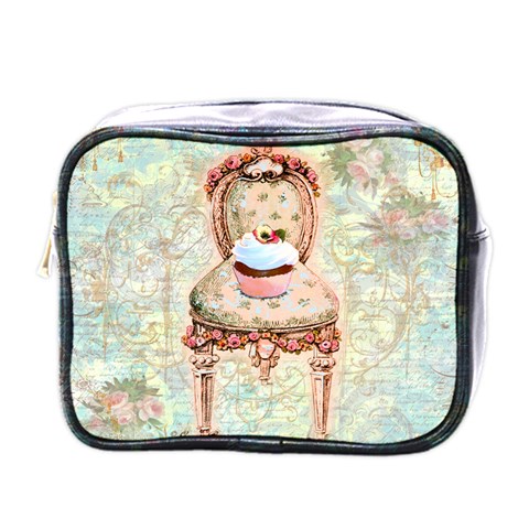 Victorian Chair and Pink Cupcake Mini Toiletries Bag (One Side) from ArtsNow.com Front