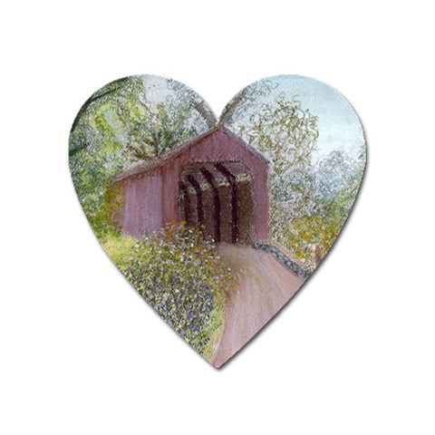 Coveredbridge300 Magnet (Heart) from ArtsNow.com Front