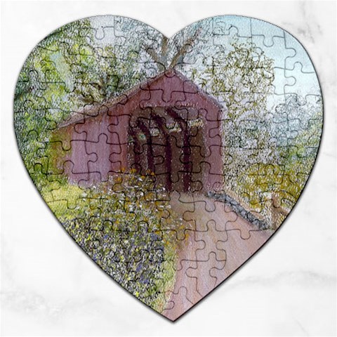 Coveredbridge300 Jigsaw Puzzle (Heart) from ArtsNow.com Front