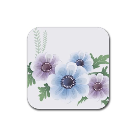 Flower028 Rubber Coaster (Square) from ArtsNow.com Front