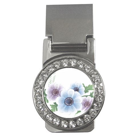 Flower028 Money Clip (CZ) from ArtsNow.com Front