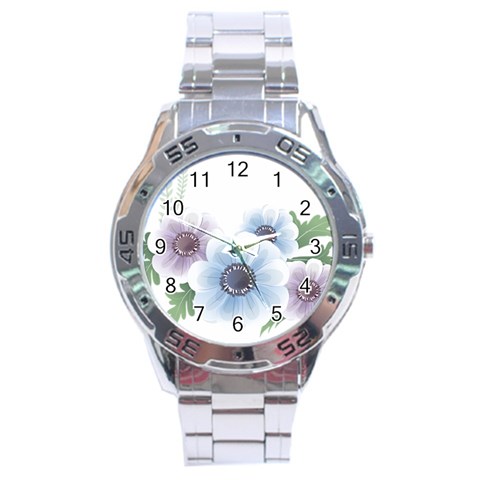 Flower028 Stainless Steel Analogue Men’s Watch from ArtsNow.com Front