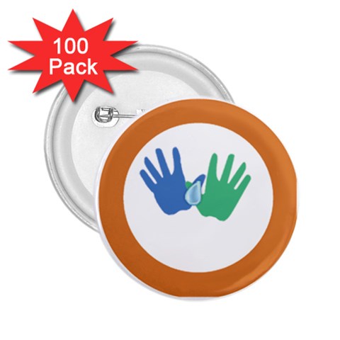 Hand 2.25  Button (100 pack) from ArtsNow.com Front