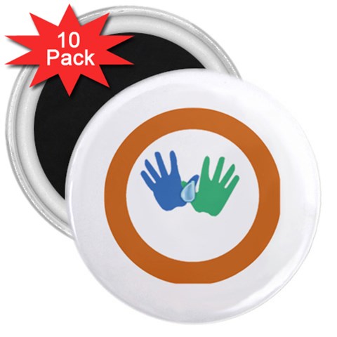 Hand 3  Magnet (10 pack) from ArtsNow.com Front