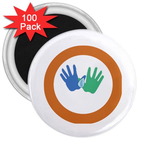 Hand 3  Magnet (100 pack) from ArtsNow.com Front