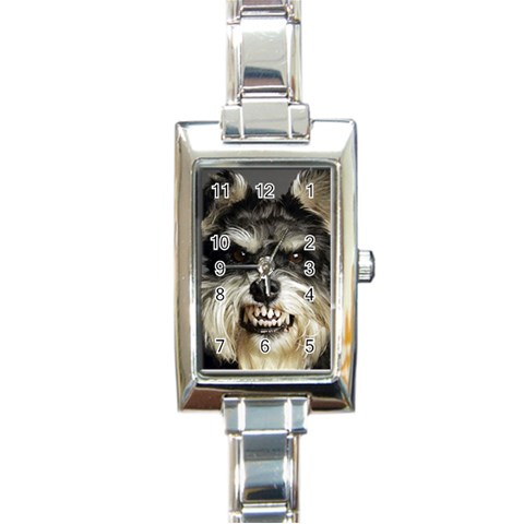 Animals Dogs Funny Dog 013643  Rectangular Italian Charm Watch from ArtsNow.com Front