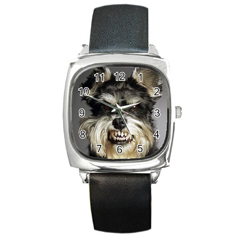 Animals Dogs Funny Dog 013643  Square Metal Watch from ArtsNow.com Front