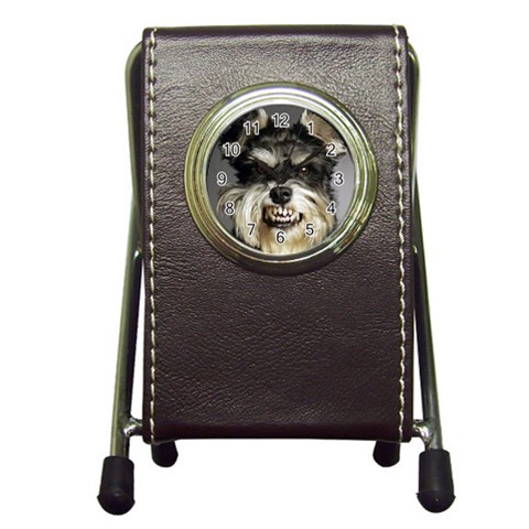 Animals Dogs Funny Dog 013643  Pen Holder Desk Clock from ArtsNow.com Front