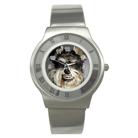 Animals Dogs Funny Dog 013643  Stainless Steel Watch from ArtsNow.com Front