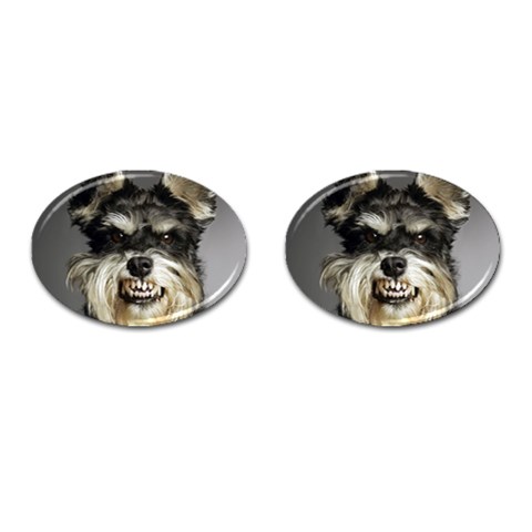 Animals Dogs Funny Dog 013643  Cufflinks (Oval) from ArtsNow.com Front(Pair)