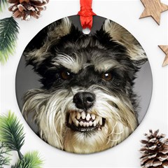 Animals Dogs Funny Dog 013643  Round Ornament (Two Sides) from ArtsNow.com Front