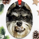 Animals Dogs Funny Dog 013643  Oval Ornament (Two Sides)