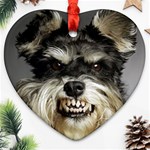 Animals Dogs Funny Dog 013643  Heart Ornament (Two Sides)