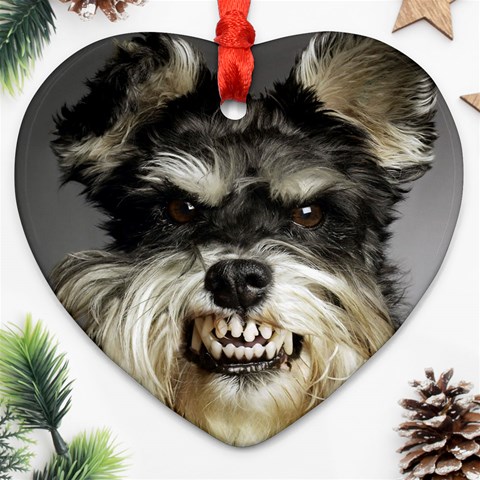 Animals Dogs Funny Dog 013643  Heart Ornament (Two Sides) from ArtsNow.com Back