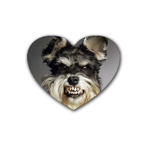 Animals Dogs Funny Dog 013643  Rubber Coaster (Heart) from ArtsNow.com Front