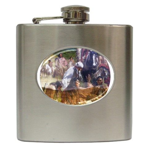 !ndn5 Hip Flask (6 oz) from ArtsNow.com Front