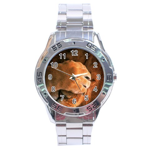 Animal Wallpapers 0028 Stainless Steel Analogue Men’s Watch from ArtsNow.com Front