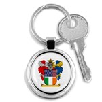 Half Irish American Crest (2) Key Chain (Round)