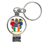 Half Irish American Crest (2) Nail Clippers Key Chain