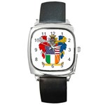 Half Irish American Crest (2) Square Metal Watch