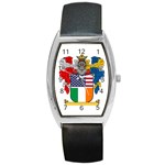 Half Irish American Crest (2) Barrel Style Metal Watch