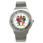 Half Irish American Crest (2) Stainless Steel Watch