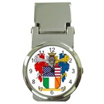 Half Irish American Crest (2) Money Clip Watch